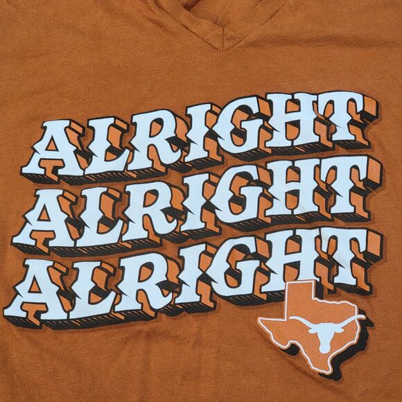 Fanatics SS V-Neck Tee Texas Longhorns "Alright Alright Alright" - Size Medium - Picture 2 of 4